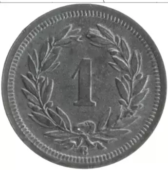 Монета рапп Швейцарии 1942 года Цинк В