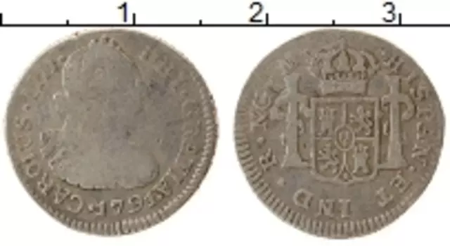 Монета реал Гватемалы 1791 года Серебро Карл IV, Крайне редкая монета