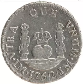 Монета реал Перу 1762 года Серебро Испанские колонии