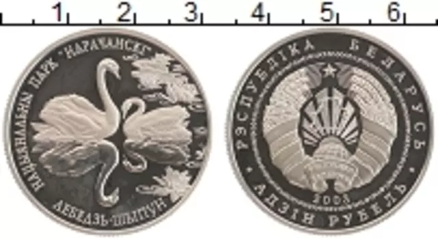 Монета рубль Беларуси 2003 года Медно-никель Лебедь-шипун