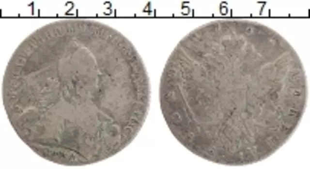 Монета рубль Екатерины 2 1765 года Серебро ММД EI