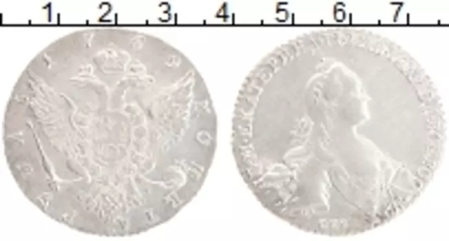 Монета рубль Екатерины 2 1769 года Серебро СПБ-СА