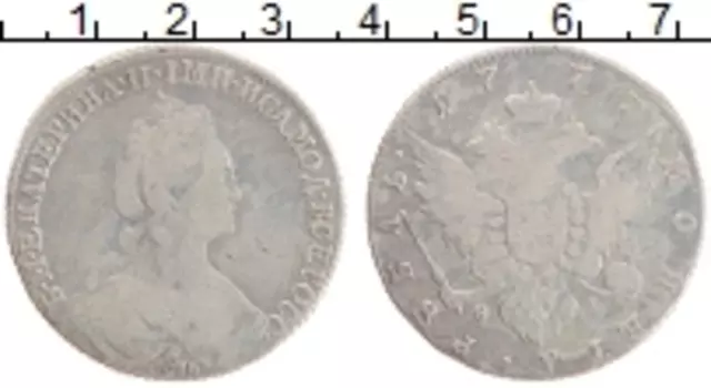 Монета рубль Екатерины 2 1777 года Серебро СПБ ФЛ