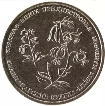 Монета рубль Приднестровья 2019 года Медно-никель Лилия Красные кудри