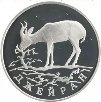 Монета рубль России 1997 года Серебро Красная книга - Джейран