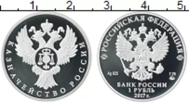 Монета рубль России 2017 года Серебро Казначейство России