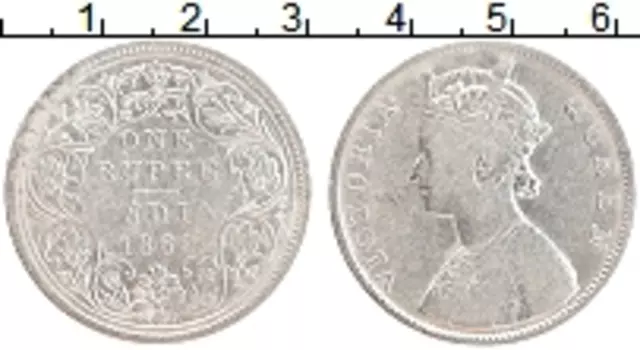 Монета рупия Британской Индии 1862 года Серебро Виктория