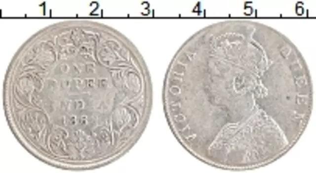 Монета рупия Британской Индии 1862 года Серебро Виктория