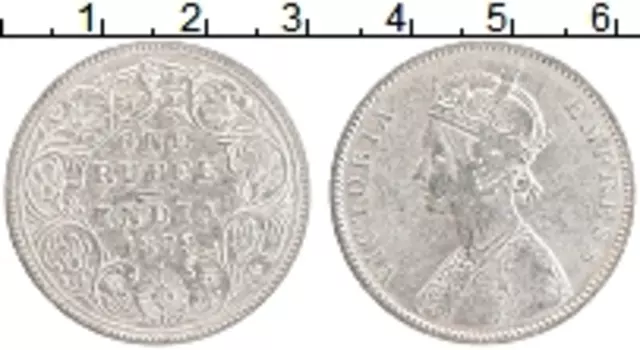Монета рупия Британской Индии 1879 года Серебро Виктория