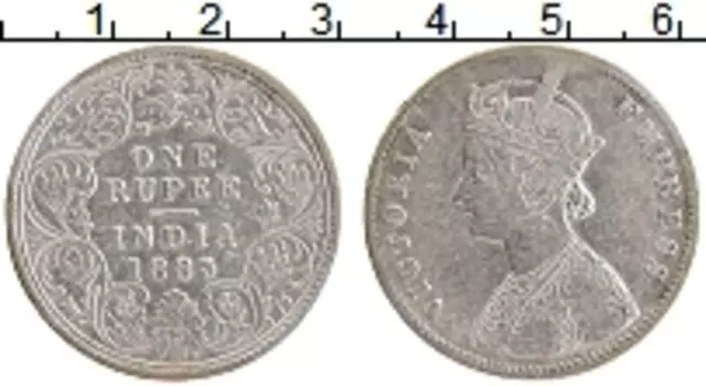 Монета рупия Британской Индии 1885 года Серебро Виктория
