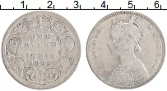 Монета рупия Британской Индии 1888 года Серебро Виктория