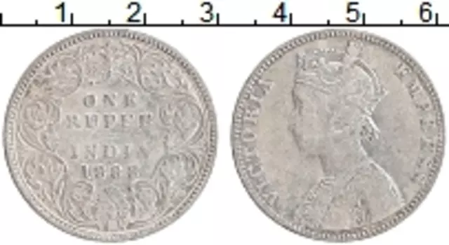 Монета рупия Британской Индии 1888 года Серебро Виктория