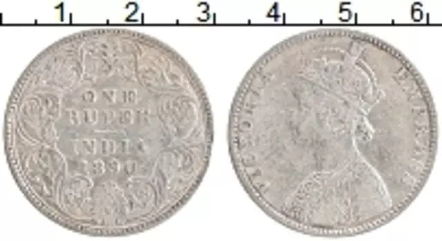 Монета рупия Британской Индии 1890 года Серебро Виктория