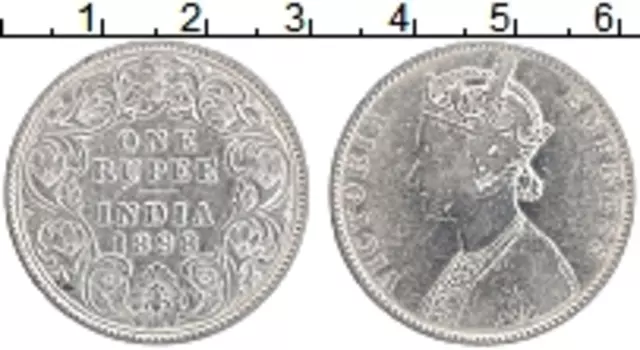 Монета рупия Британской Индии 1898 года Серебро Виктория