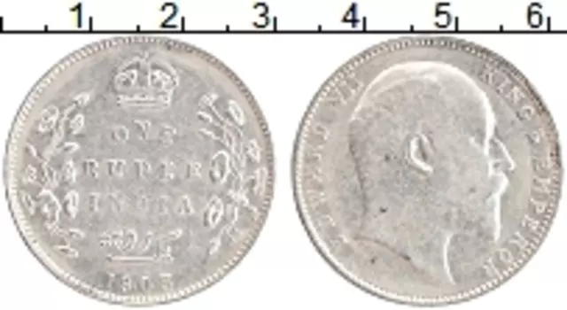 Монета рупия Британской Индии 1903 года Серебро Эдуард VII