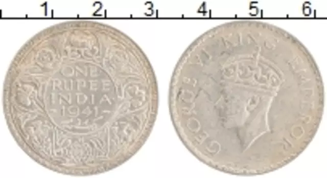 Монета рупия Британской Индии 1941 года Серебро Георг VI