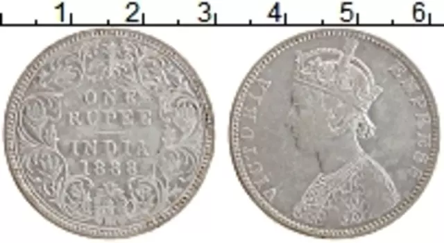 Монета рупия Индии 1888 года Серебро Виктория