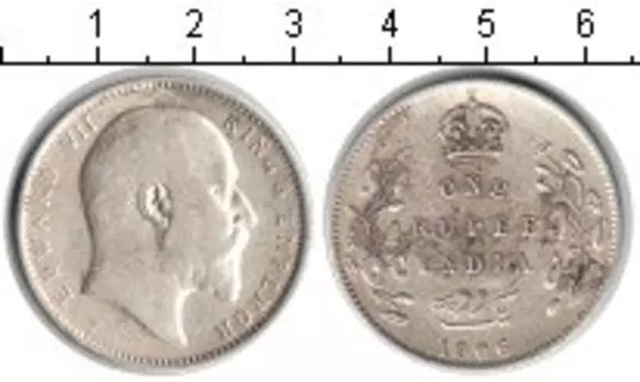 Монета рупия Индии 1906 года Серебро Эдуард VII