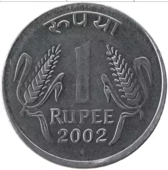 Монета рупия Индии 2002 года Железо Герб