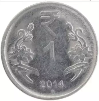 Монета рупия Индии 2014 года Медно-никель