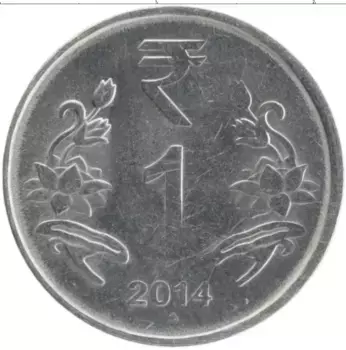 Монета рупия Индии 2014 года Медно-никель