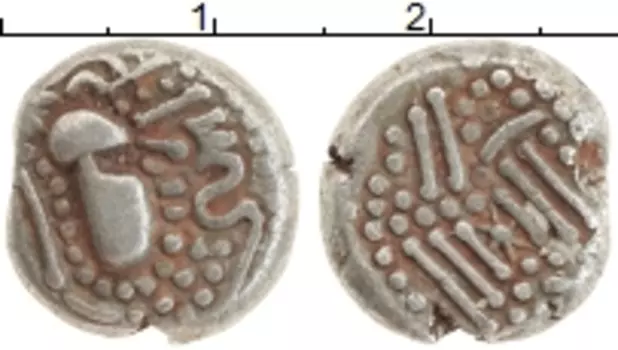 Монета рупия Индии Серебро 1120-1210гг Индия Индо-Сасаниды - Гадхайя Пайса