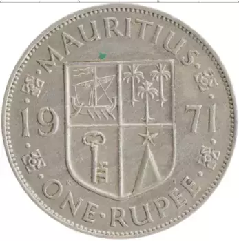 Монета рупия Маврикия 1971 года Медно-никель Елизавета II