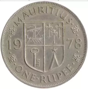 Монета рупия Маврикия 1978 года Медно-никель Елизавета II