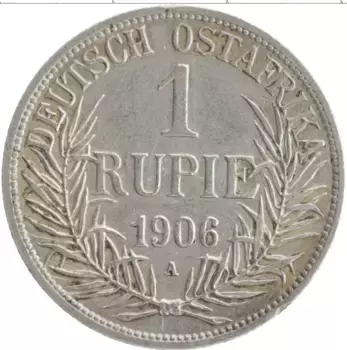Монета рупия Немецкой Африки 1906 года Серебро A