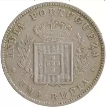 Монета рупия Португальской Индии 1882 года Серебро Людовик I