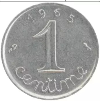 Монета сантим Франции 1965 года Медно-никель