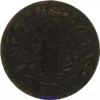 Монета сент Эстонии 1929 года Бронза
