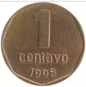 Монета сентаво Аргентины 1998 года Бронза