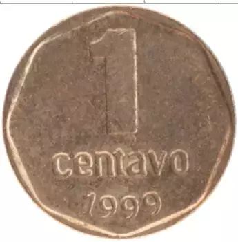 Монета сентаво Аргентины 1999 года Бронза