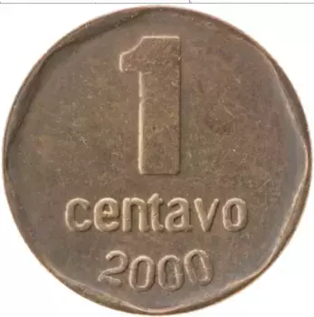 Монета сентаво Аргентины 2000 года Бронза