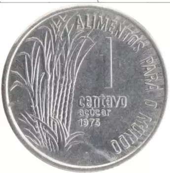Монета сентаво Бразилии 1975 года Медно-никель ФАО