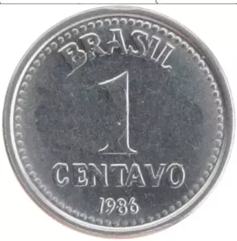 Монета сентаво Бразилии 1986 года Сталь