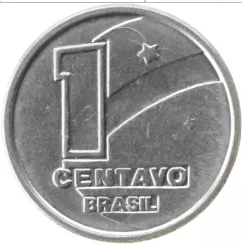 Монета сентаво Бразилии 1989 года Медно-никель