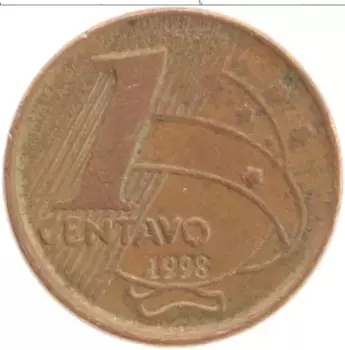 Монета сентаво Бразилии 1998 года Бронза