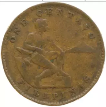 Монета сентаво Филиппин 1903 года Бронза