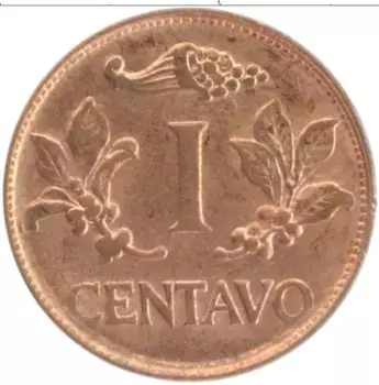 Монета сентаво Колумбии 1967 года Бронза
