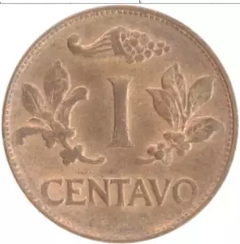 Монета сентаво Колумбии 1967 года Бронза