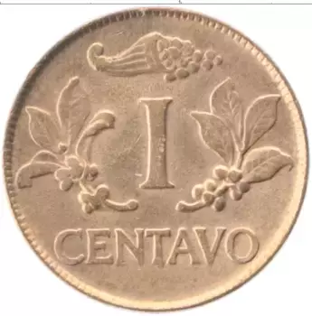 Монета сентаво Колумбии 1969 года Бронза