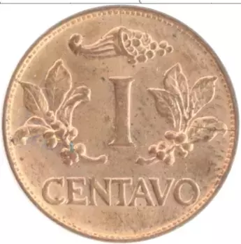 Монета сентаво Колумбии 1969 года Бронза