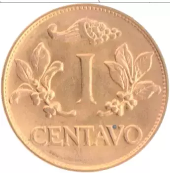 Монета сентаво Колумбии 1969 года Бронза Года разные