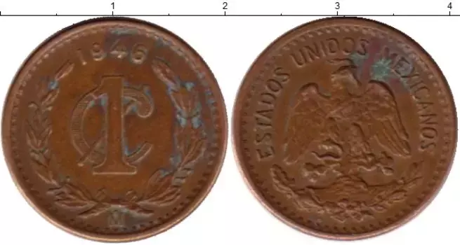 Монета сентаво Мексики 1946 года Бронза