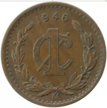 Монета сентаво Мексики 1946 года Бронза
