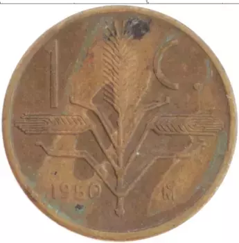 Монета сентаво Мексики 1950 года Бронза