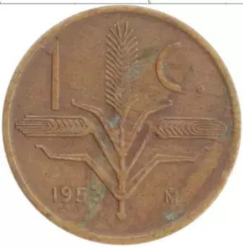 Монета сентаво Мексики 1953 года Бронза