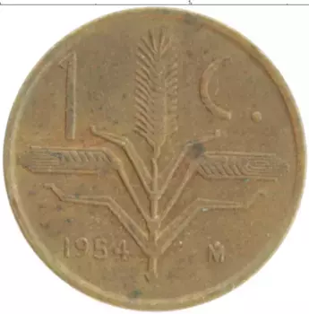 Монета сентаво Мексики 1954 года Бронза
